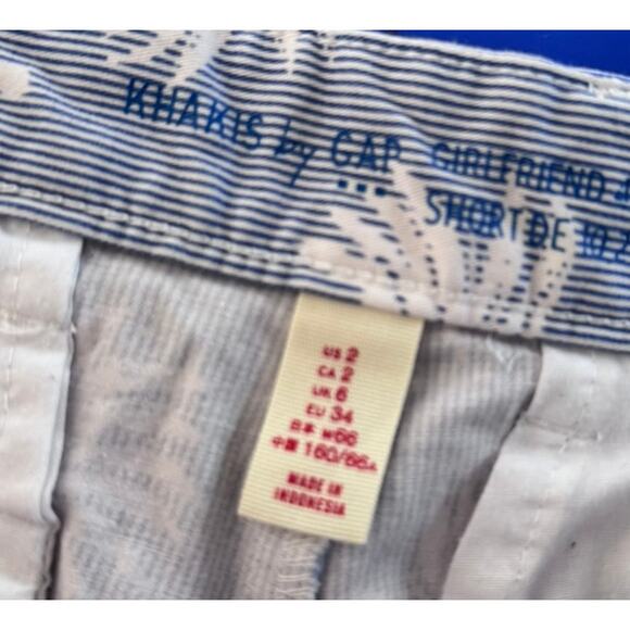 Khakis by Gap Girlfiend 4" Shorts Size 2 Blue Palm Tree Print - Picture 4 of 9